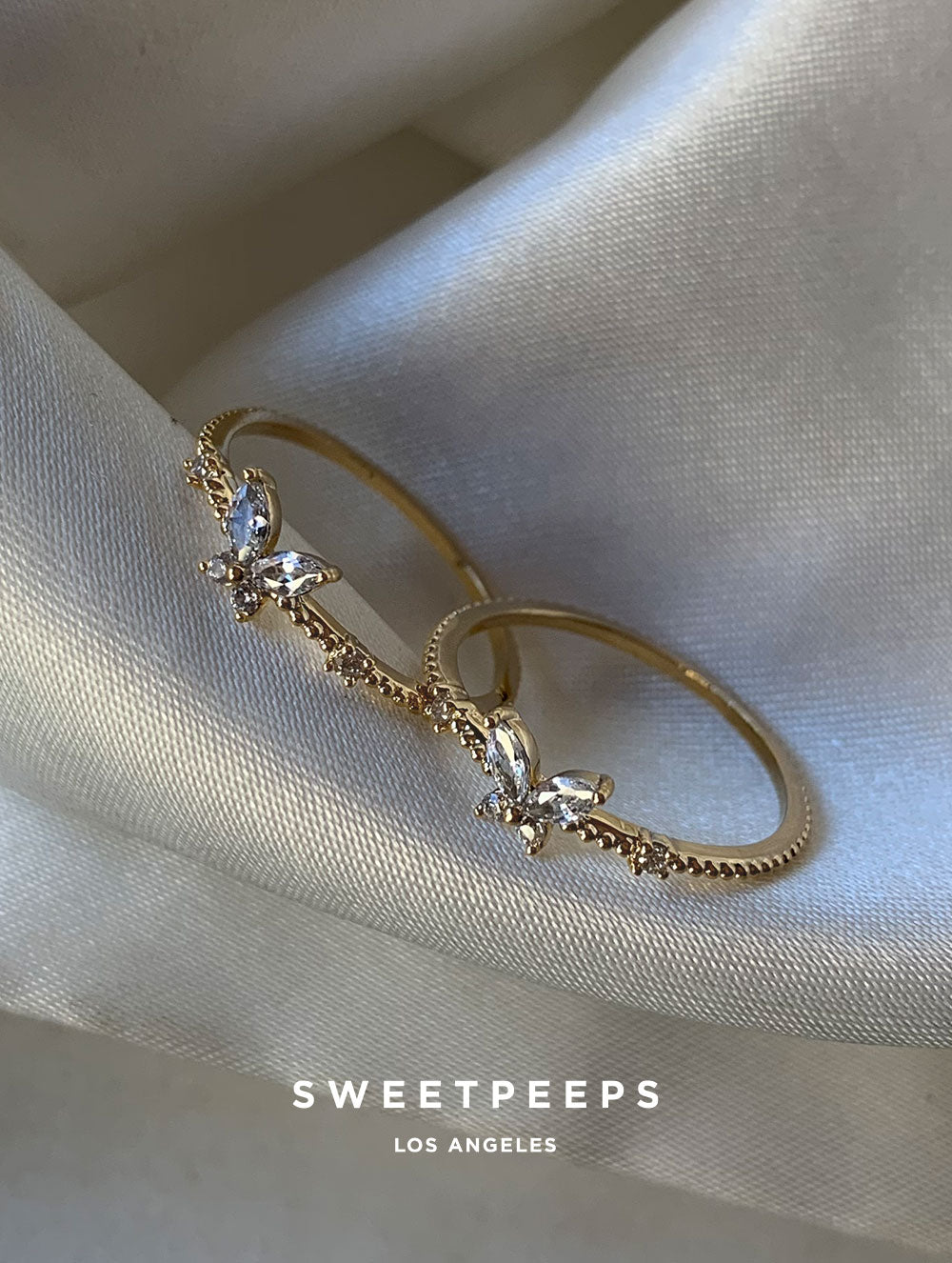 Tiny Butterfly Gem Ring