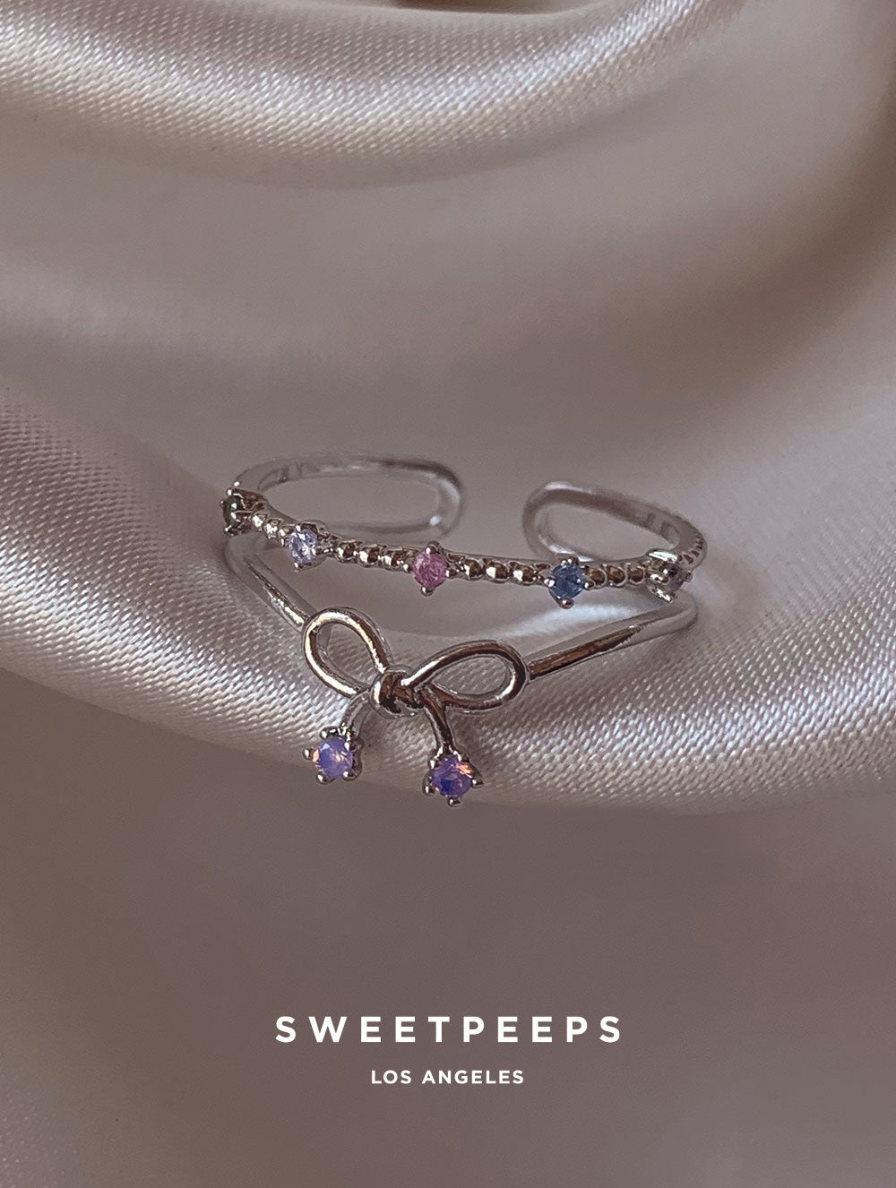 Kenny Petite Bow Ring - Silver