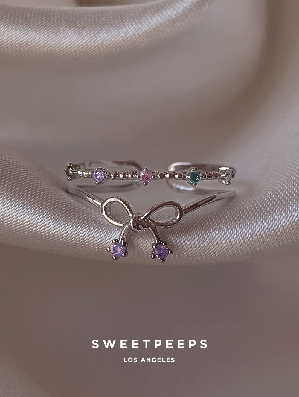 Kenny Petite Bow Ring - Silver