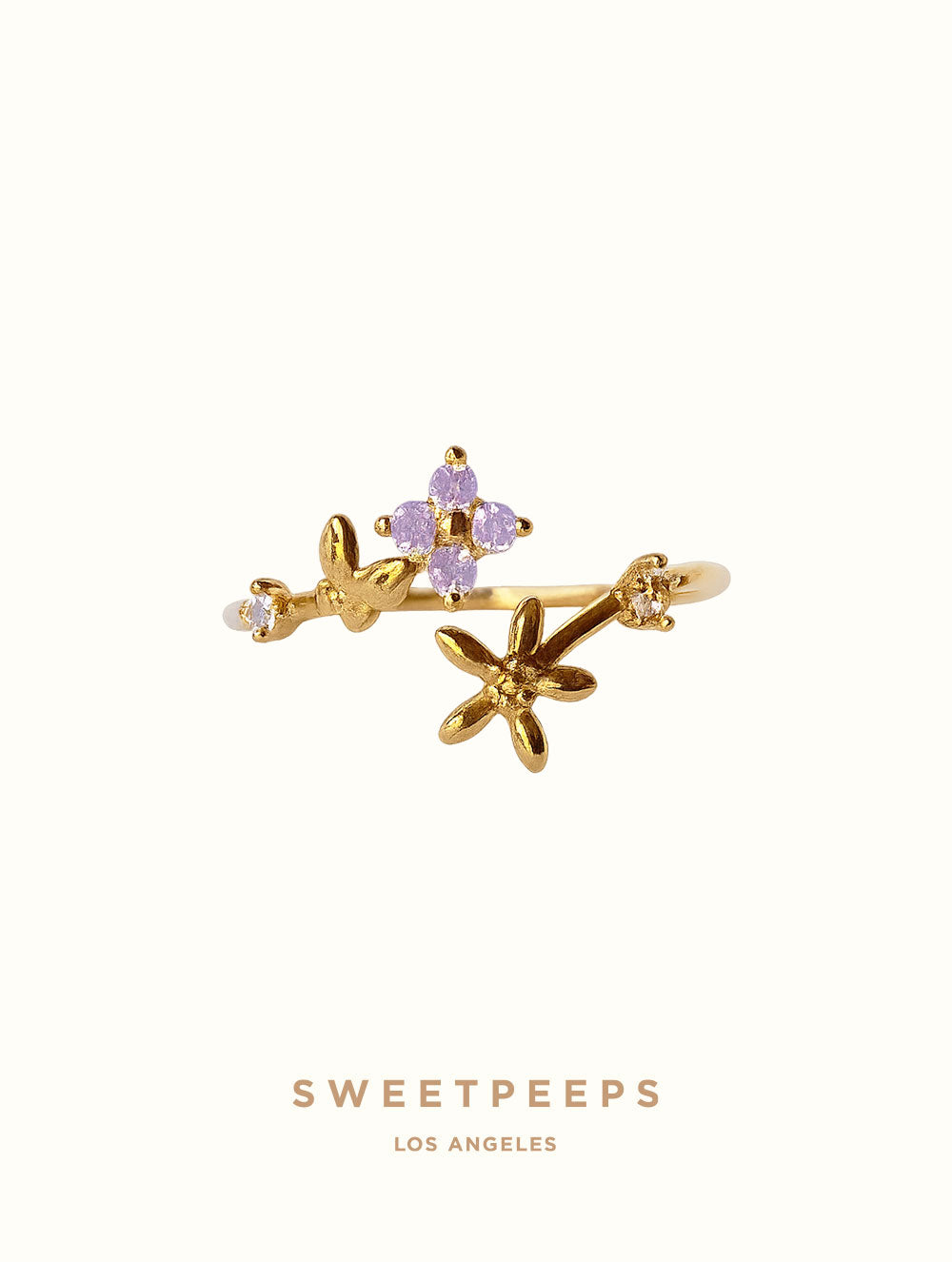 Hannah Lavender Petals Ring