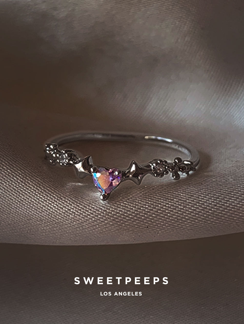 Talia Sailor Heart Ring - Silver