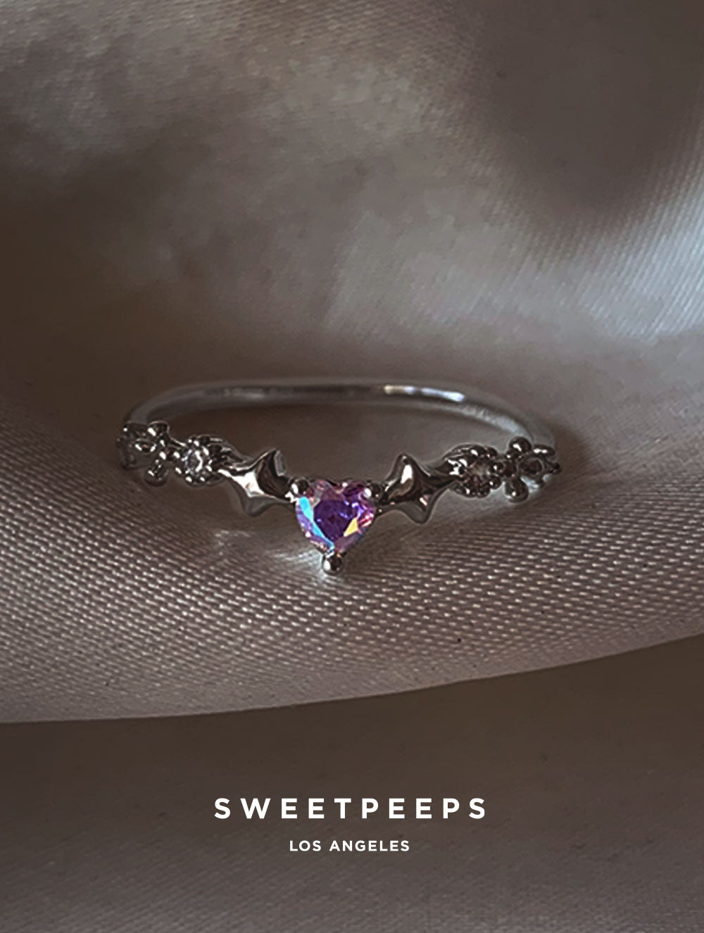 Talia Sailor Heart Ring - Silver