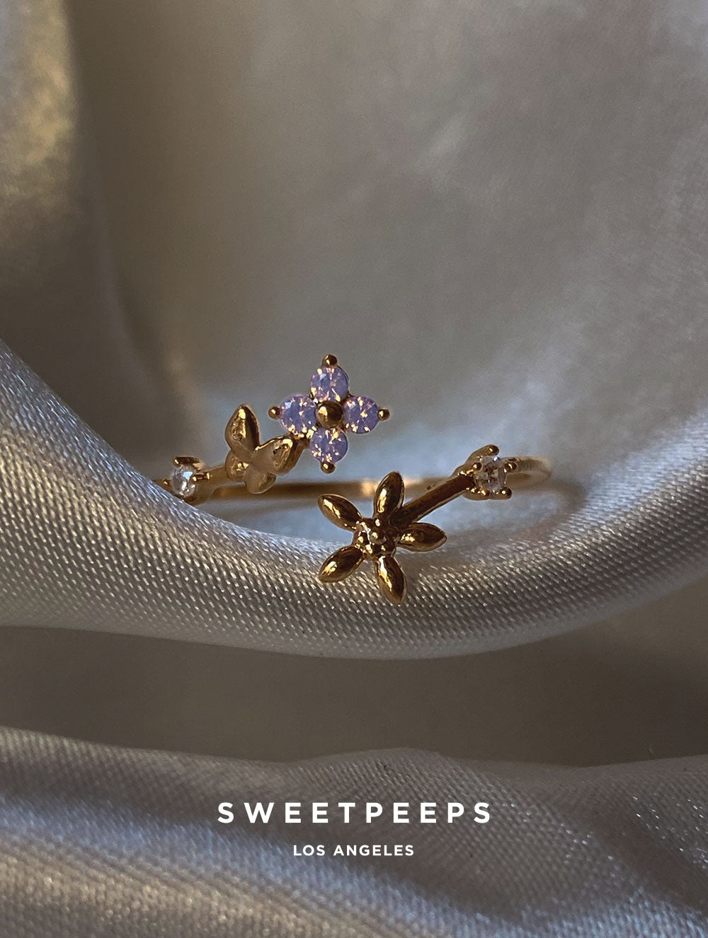 Hannah Lavender Petals Ring