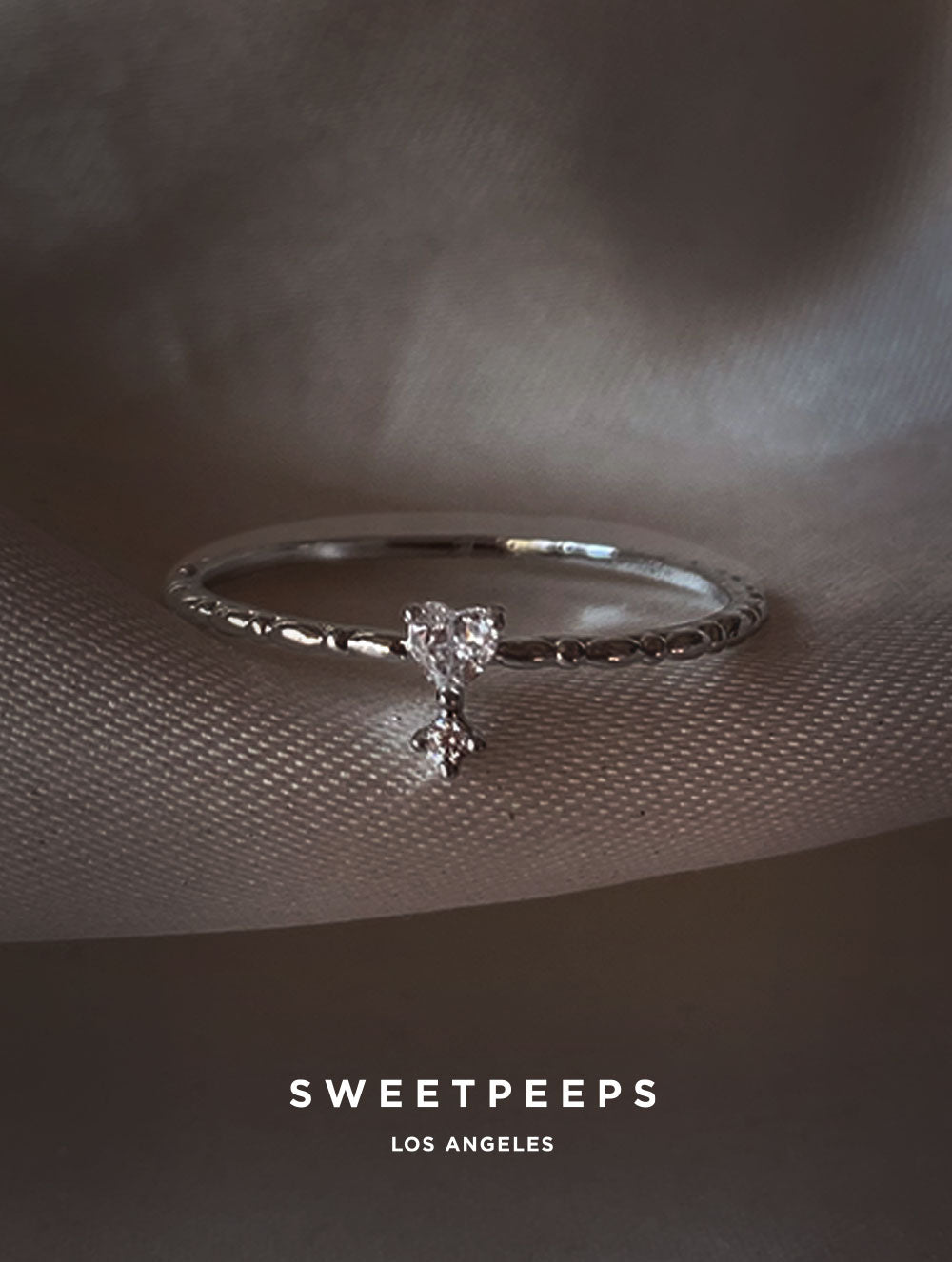 Mariana Delicate Heart Ring - Silver