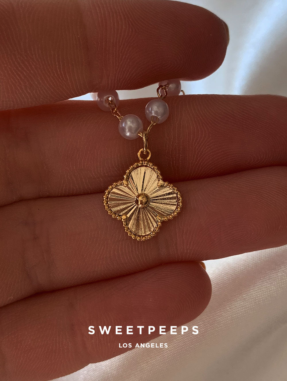 Bonnie Pearl Clover Necklace