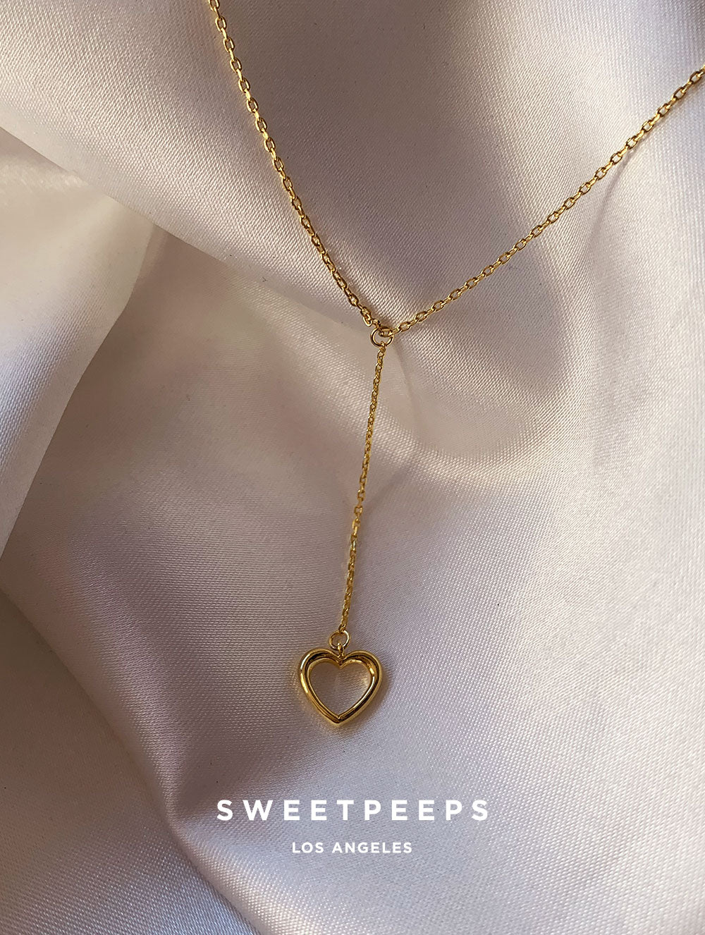 Basic Lariat Heart Outline Necklace