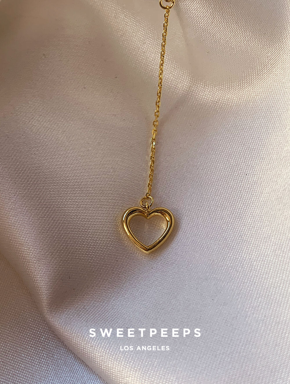 Basic Lariat Heart Outline Necklace