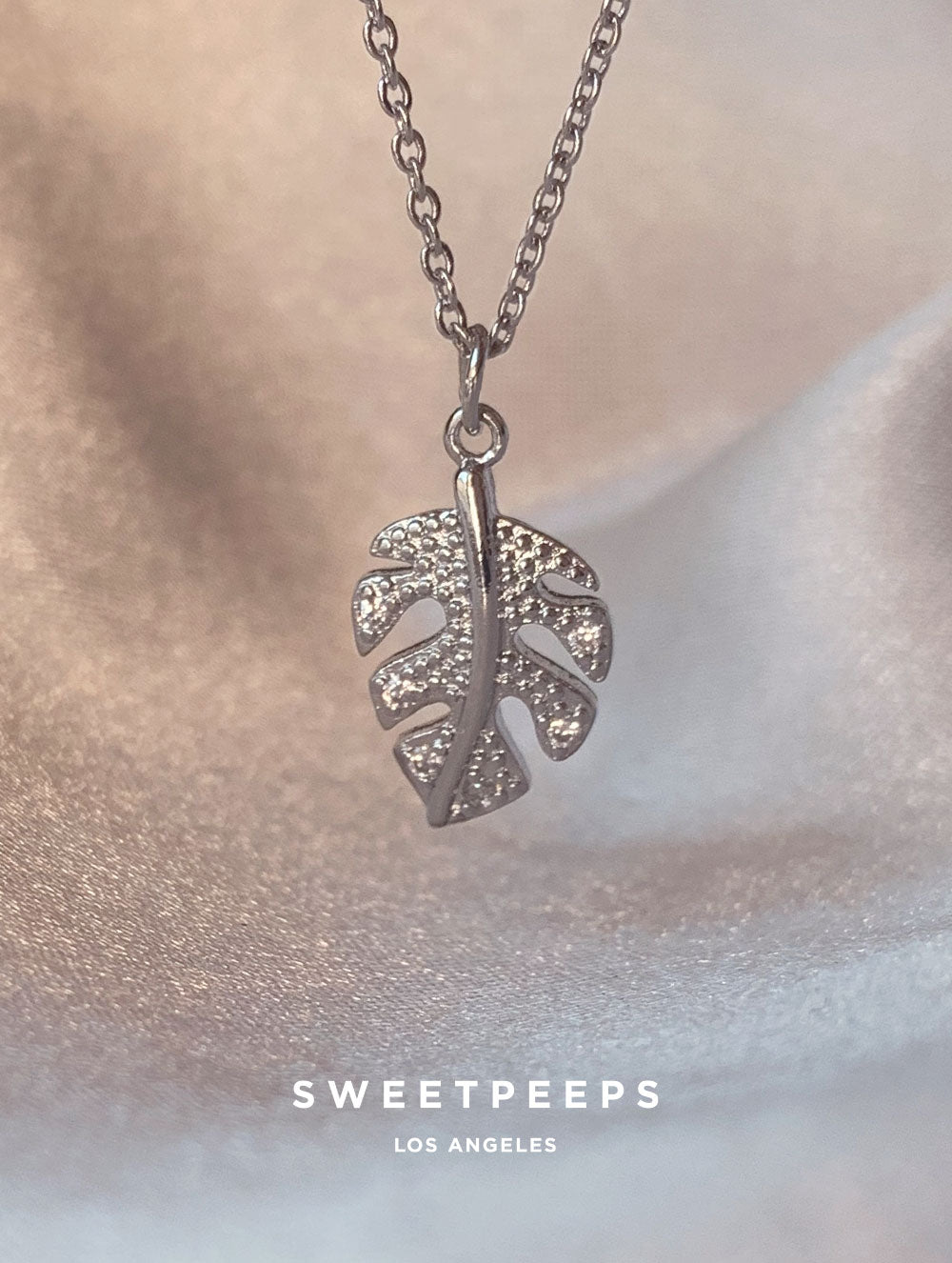 Palm Leaf Necklace - Silver