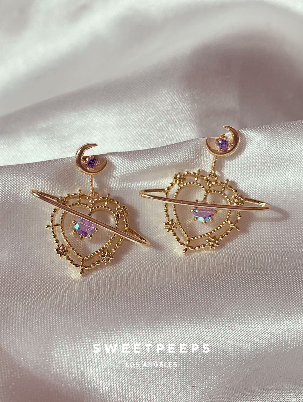 Sadie Pink Heart Cosmic Studs