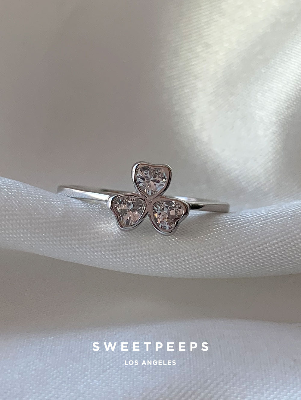 Silver Lucky Clover Ring