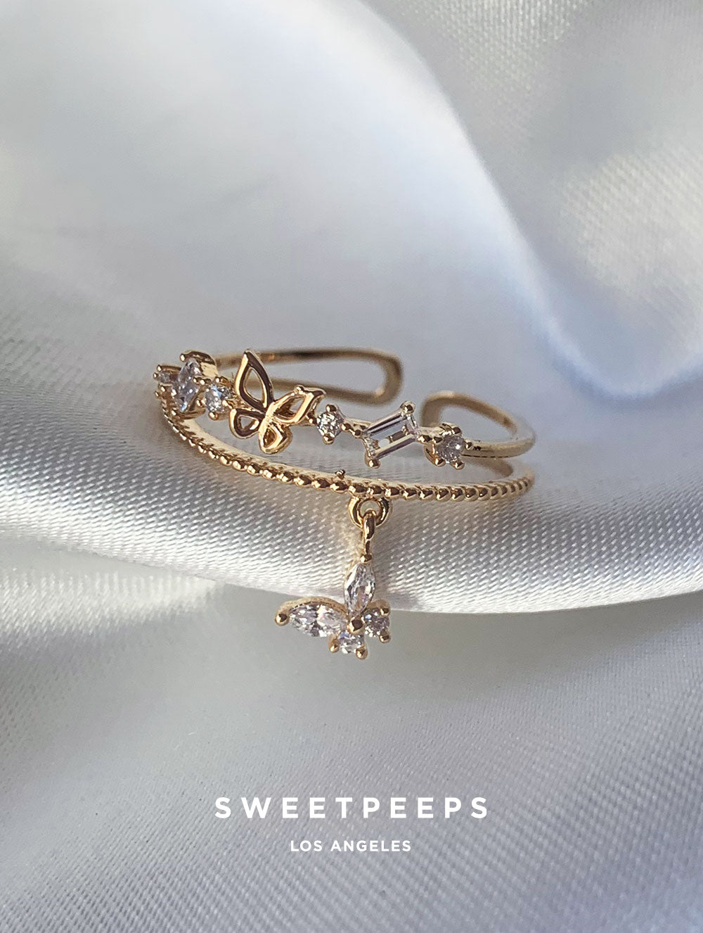 Wild Butterfly Charm Ring