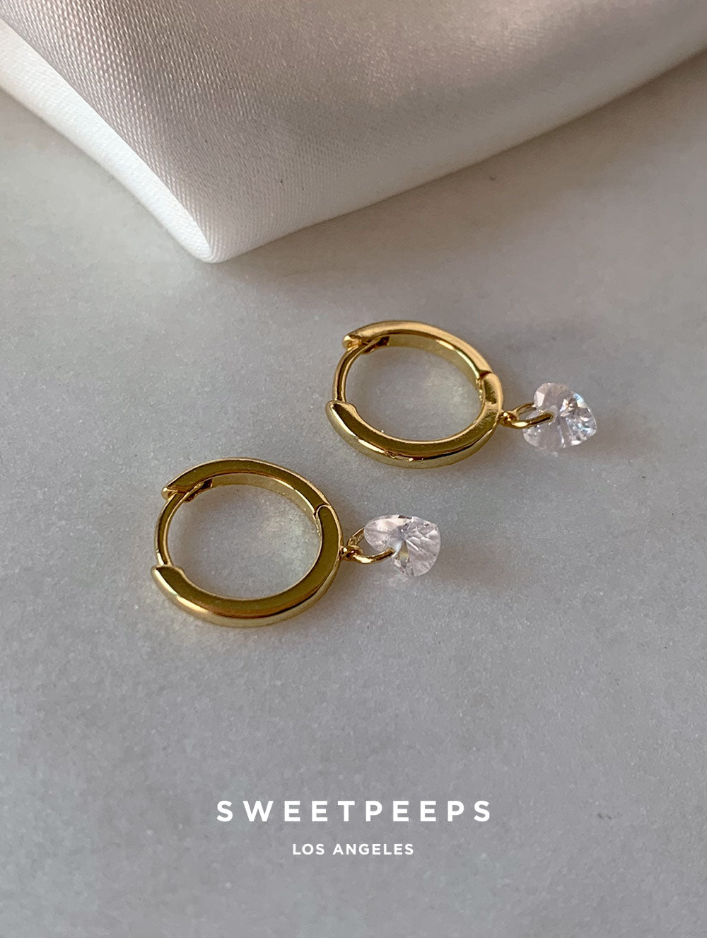 Crystalized Heart Hoops