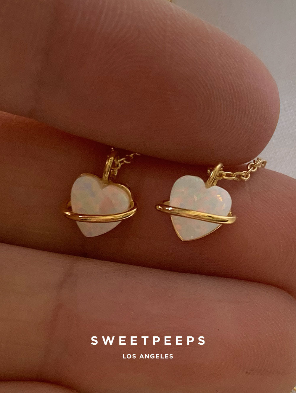 Opal Saturn Heart Necklace (Saturn Heart)