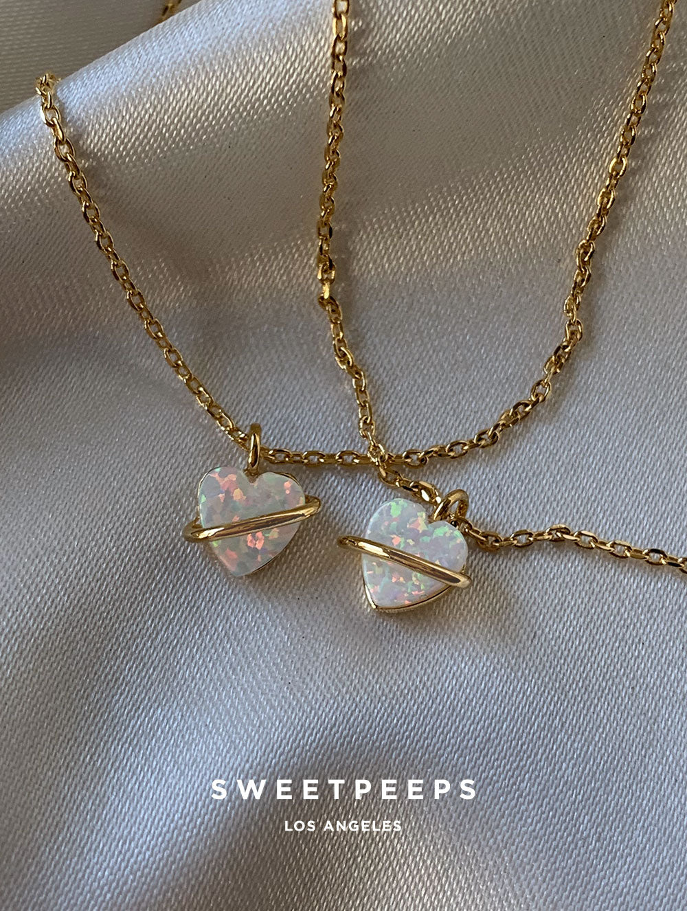 Opal Saturn Heart Necklace (Saturn Heart)