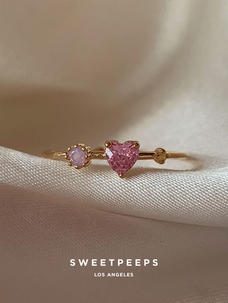 Icy Pink Heart Ring - CamillaBoutique Rose Gold-Pink / 8