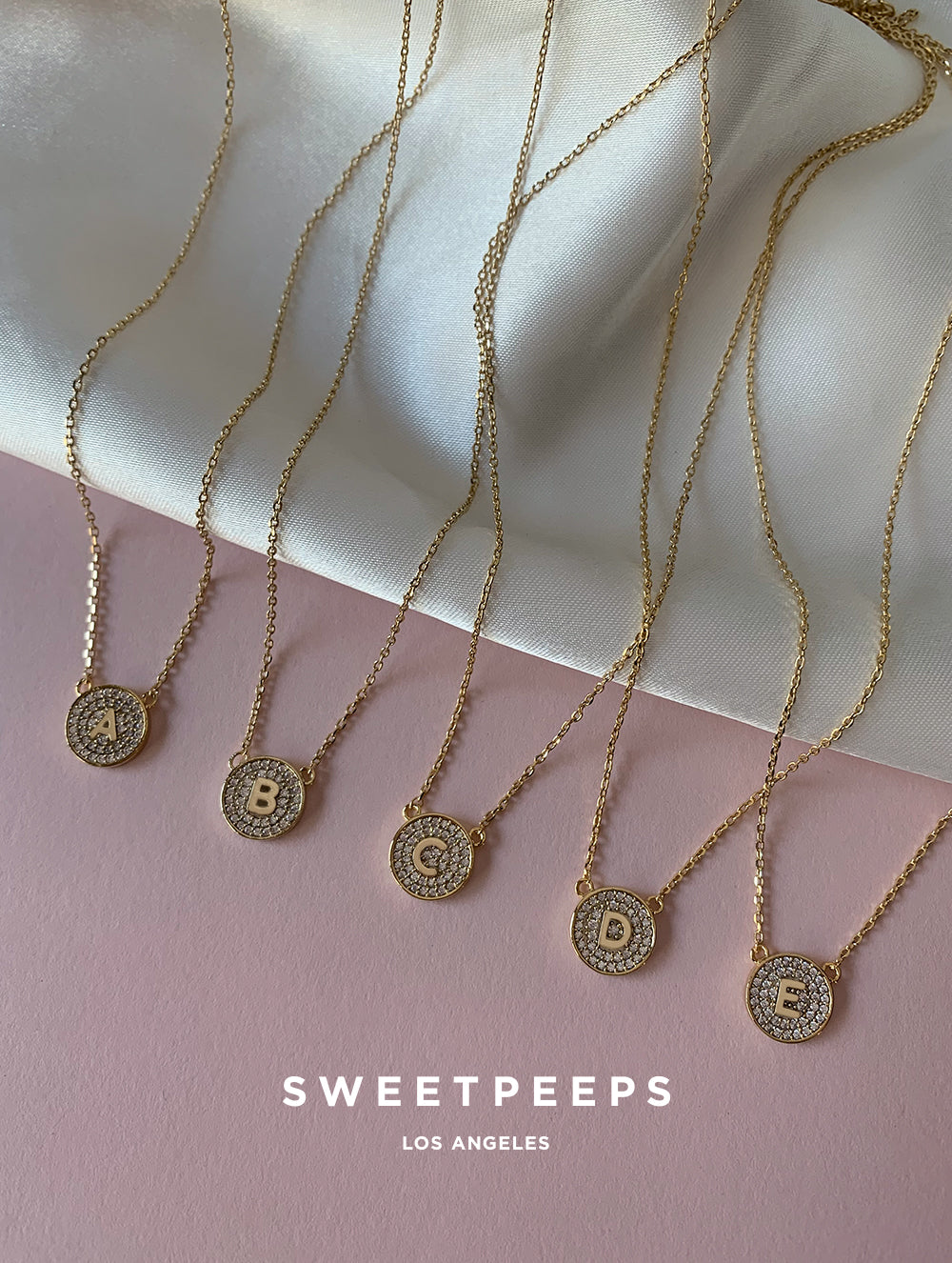 Circle CZ Letter Necklace (Circle)