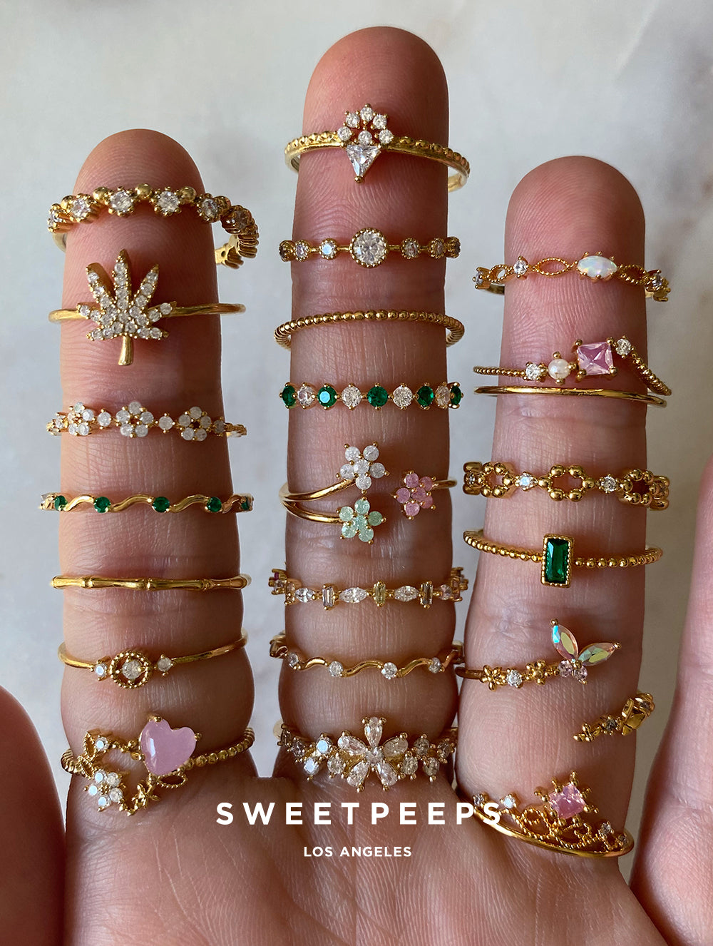 Noble Green Dainty Ring