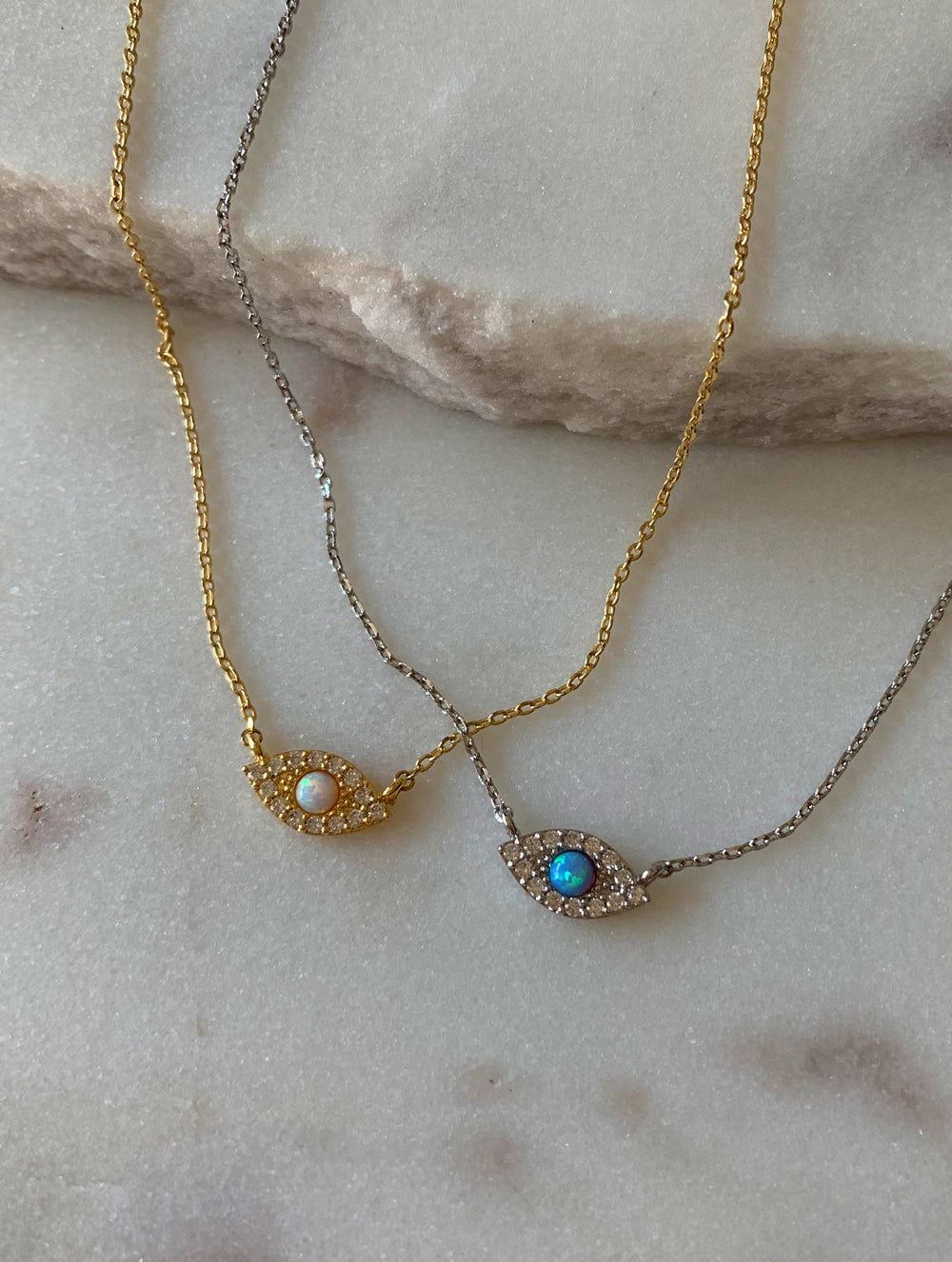 Opal Evil Eye Necklace