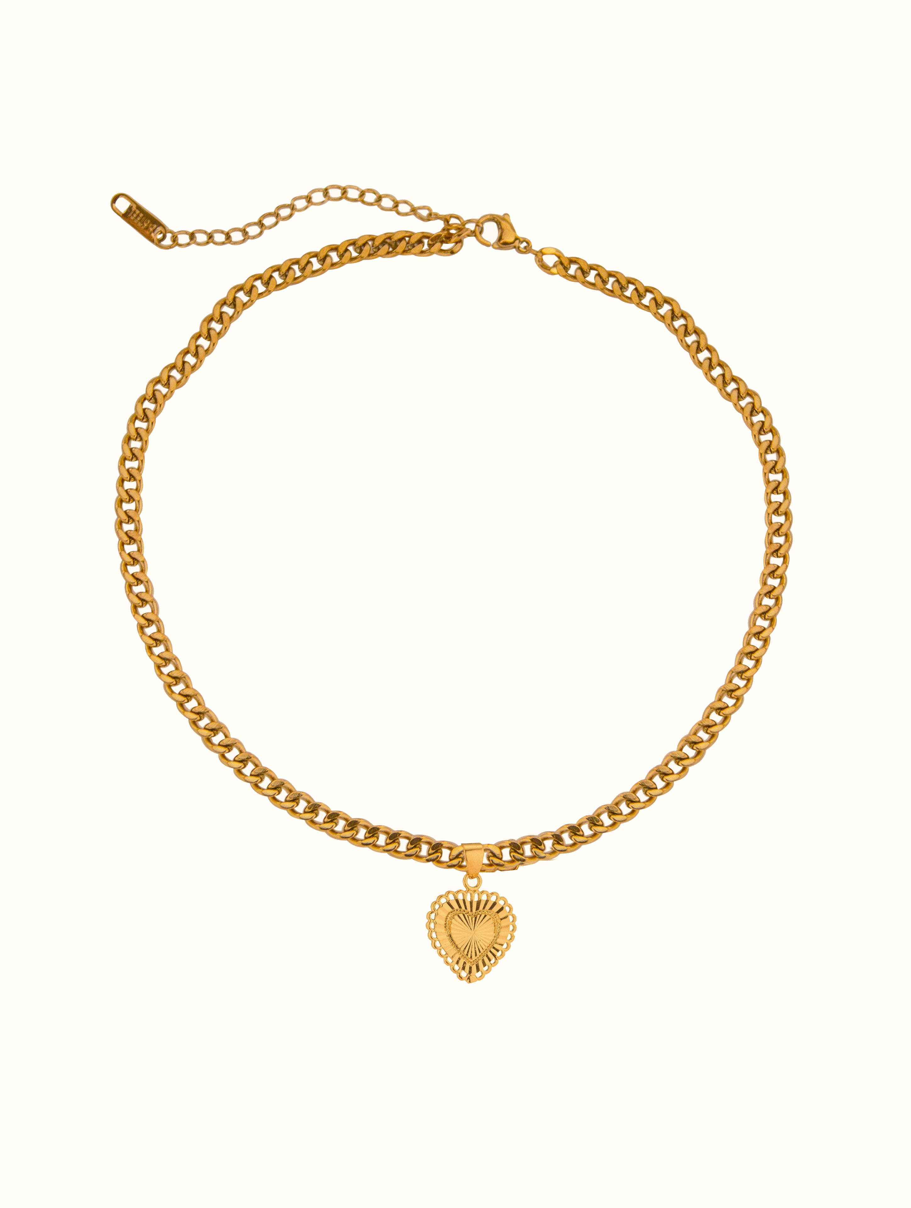 Lovers Heart Choker (Cuban Chain)