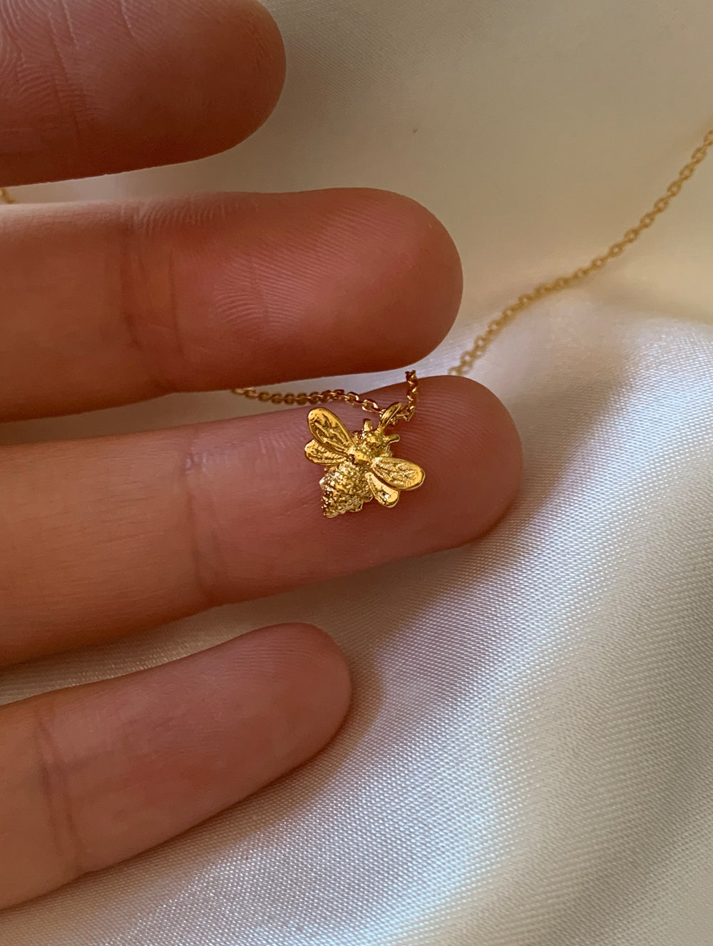 18K Gold Dipped Tiny Bee Necklace