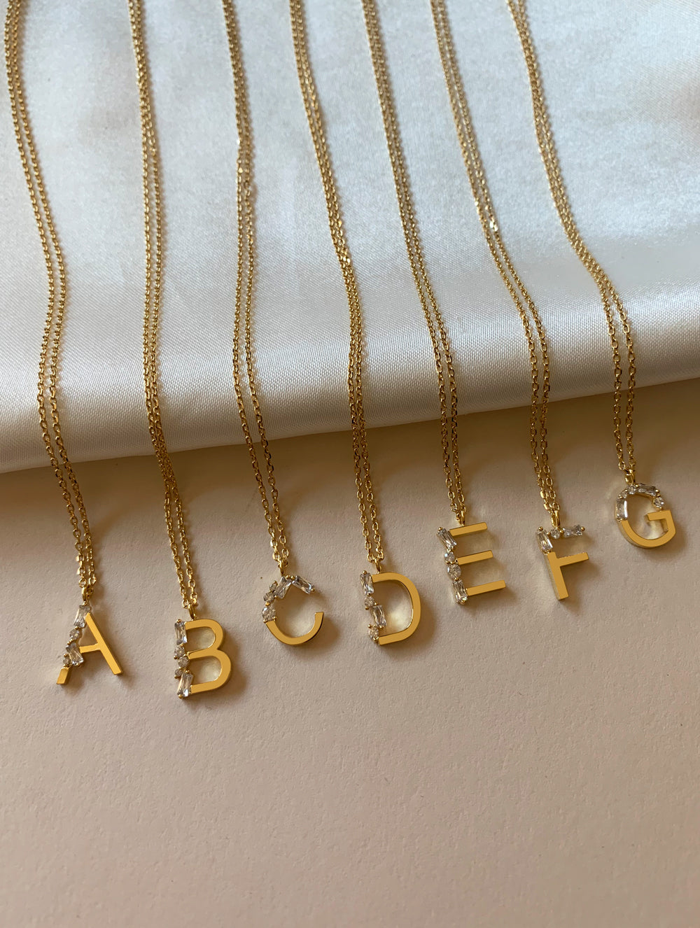 Stone Encrusted Letter Necklace