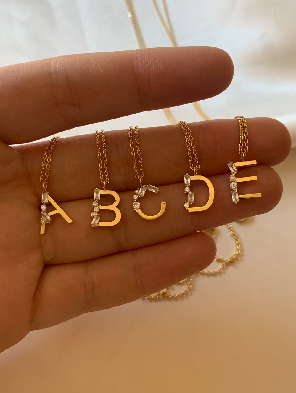 Stone Encrusted Letter Necklace