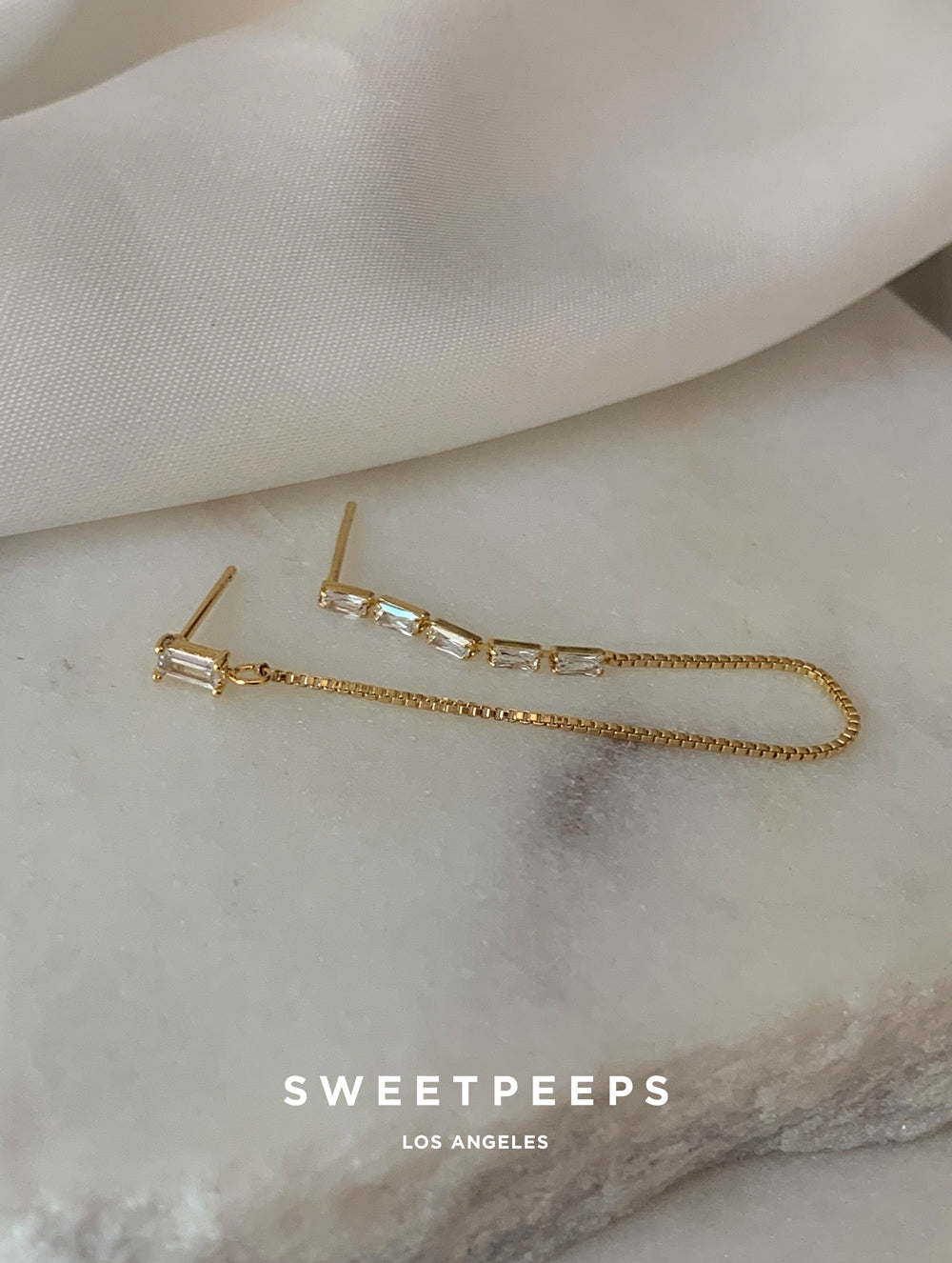 Rebecca Chain Double Studs