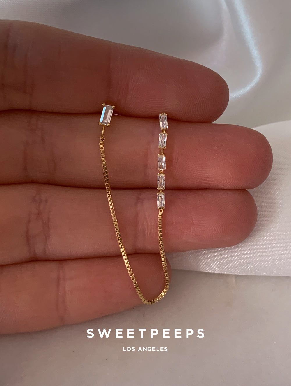 Rebecca Chain Double Studs