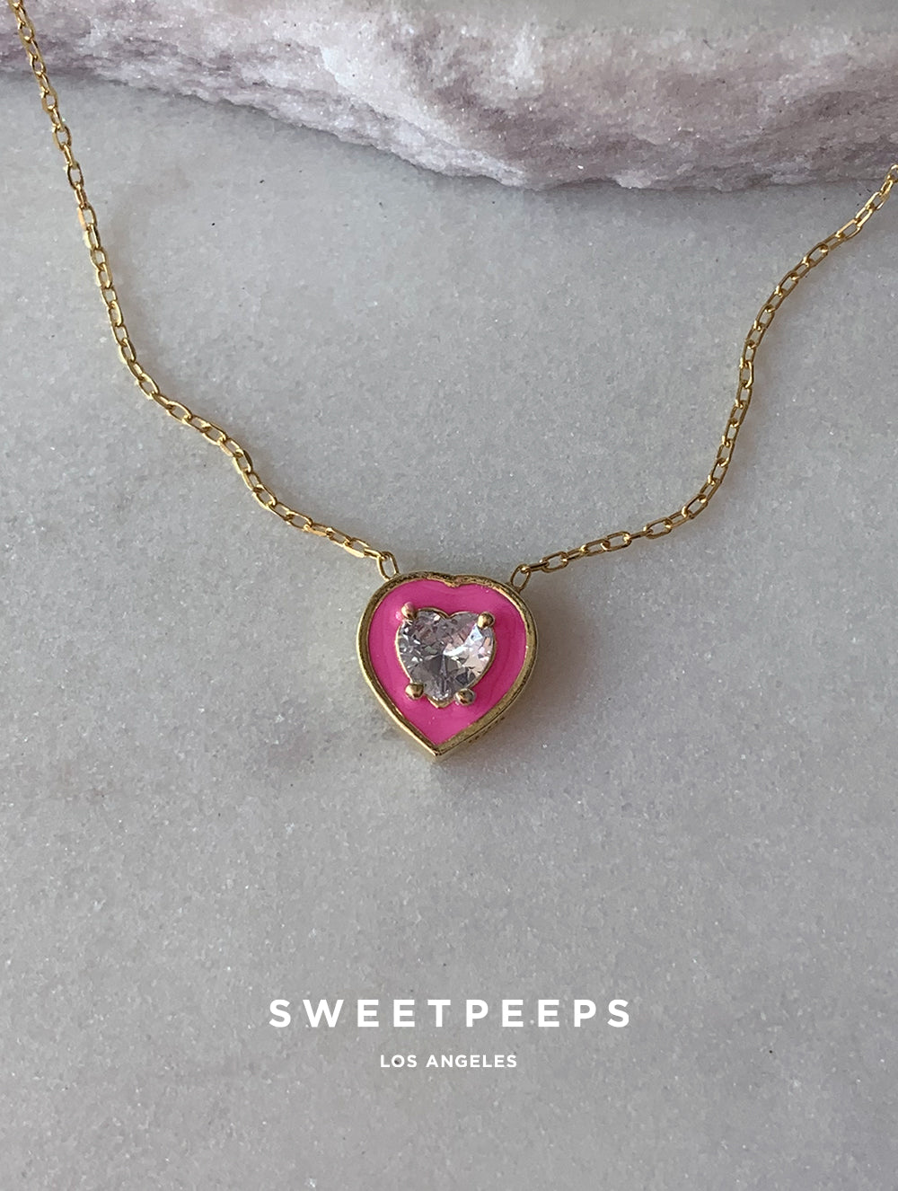 Mackenzie Pink Heart Necklace