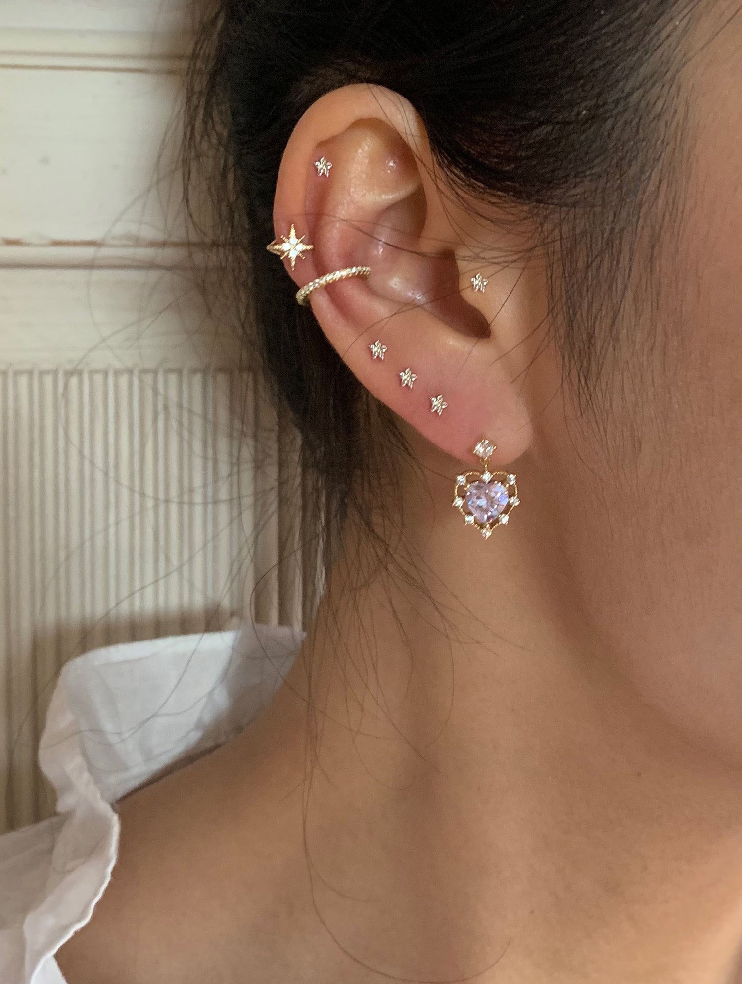 Megan Princess Heart Studs