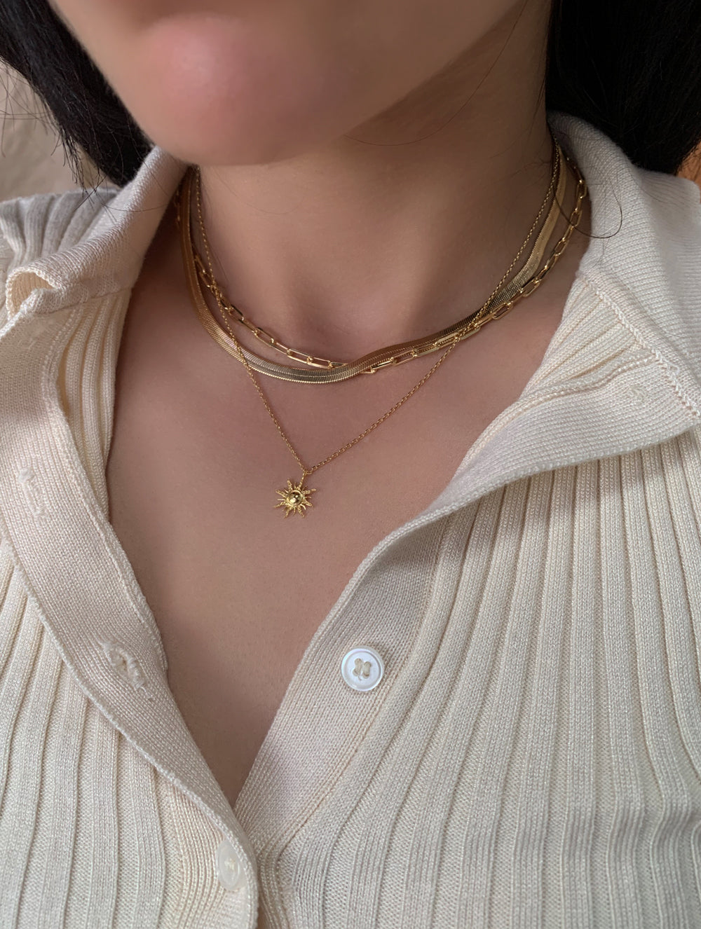 18K Gold Dipped Sun Necklace