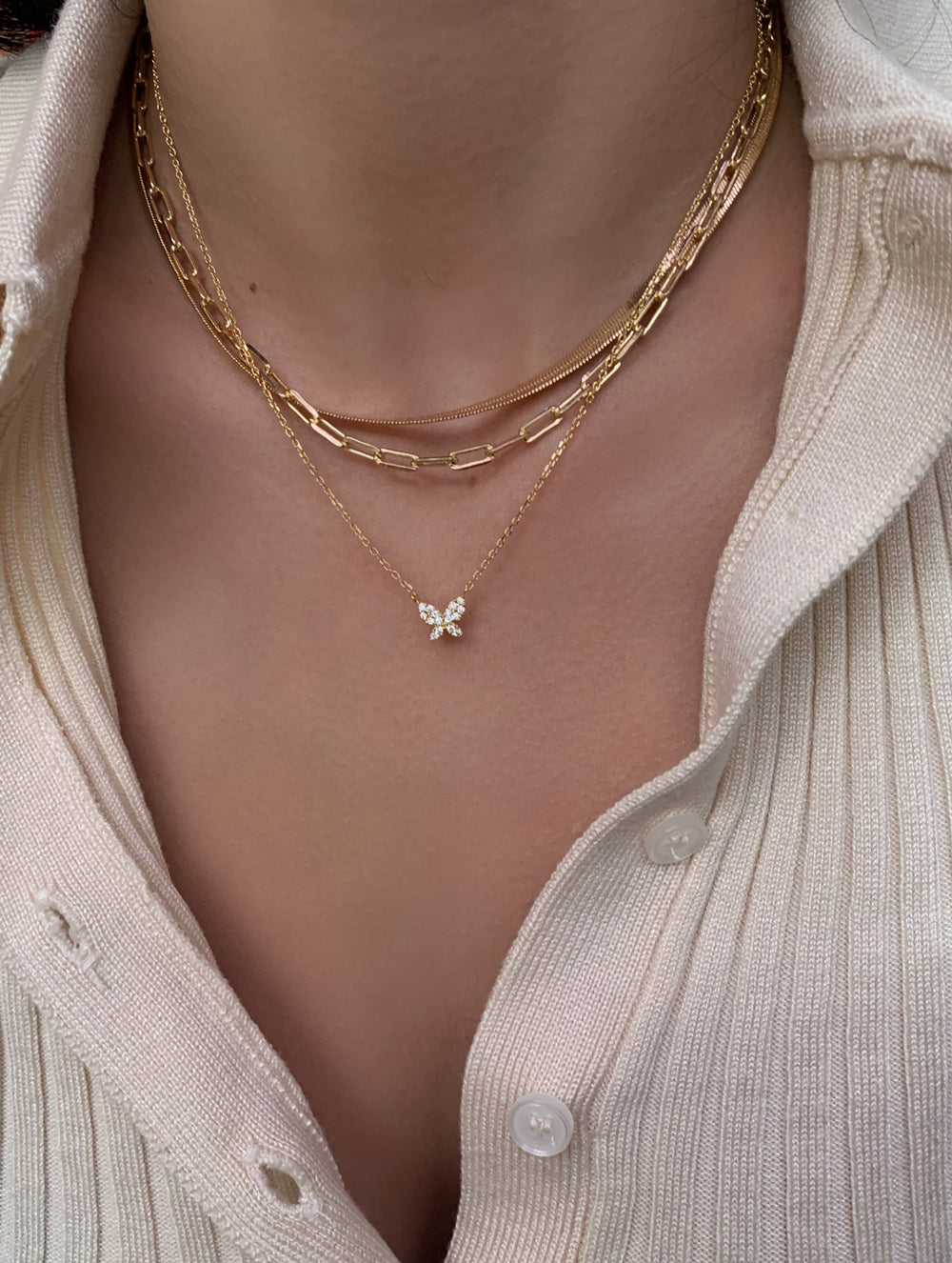 18K Gold Dipped Teeny Tiny Butterfly Necklace