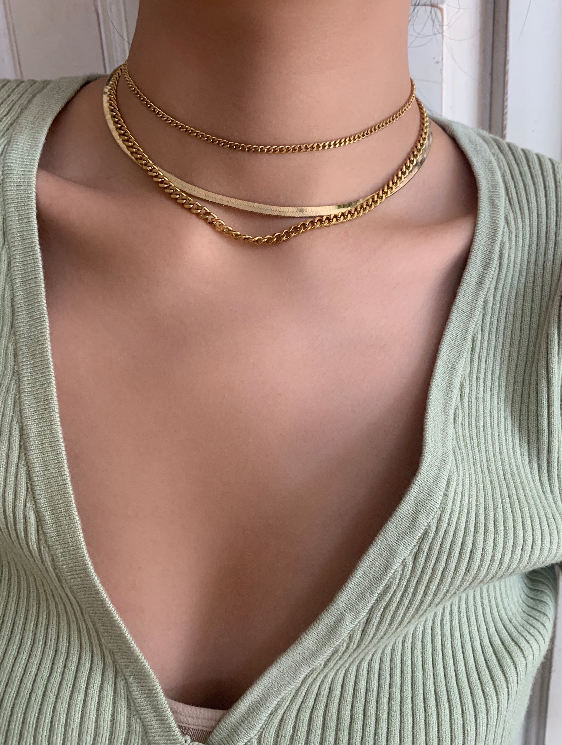 Thin Cuban Chain Choker