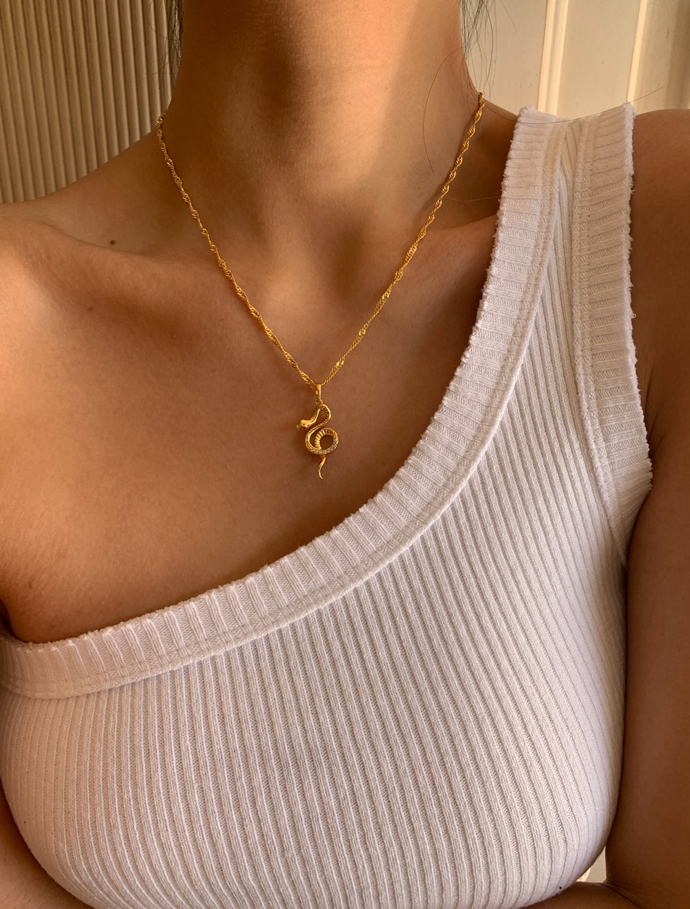 18K Gold Filled Snake Necklace