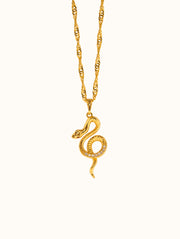 18K Gold Filled Snake Necklace