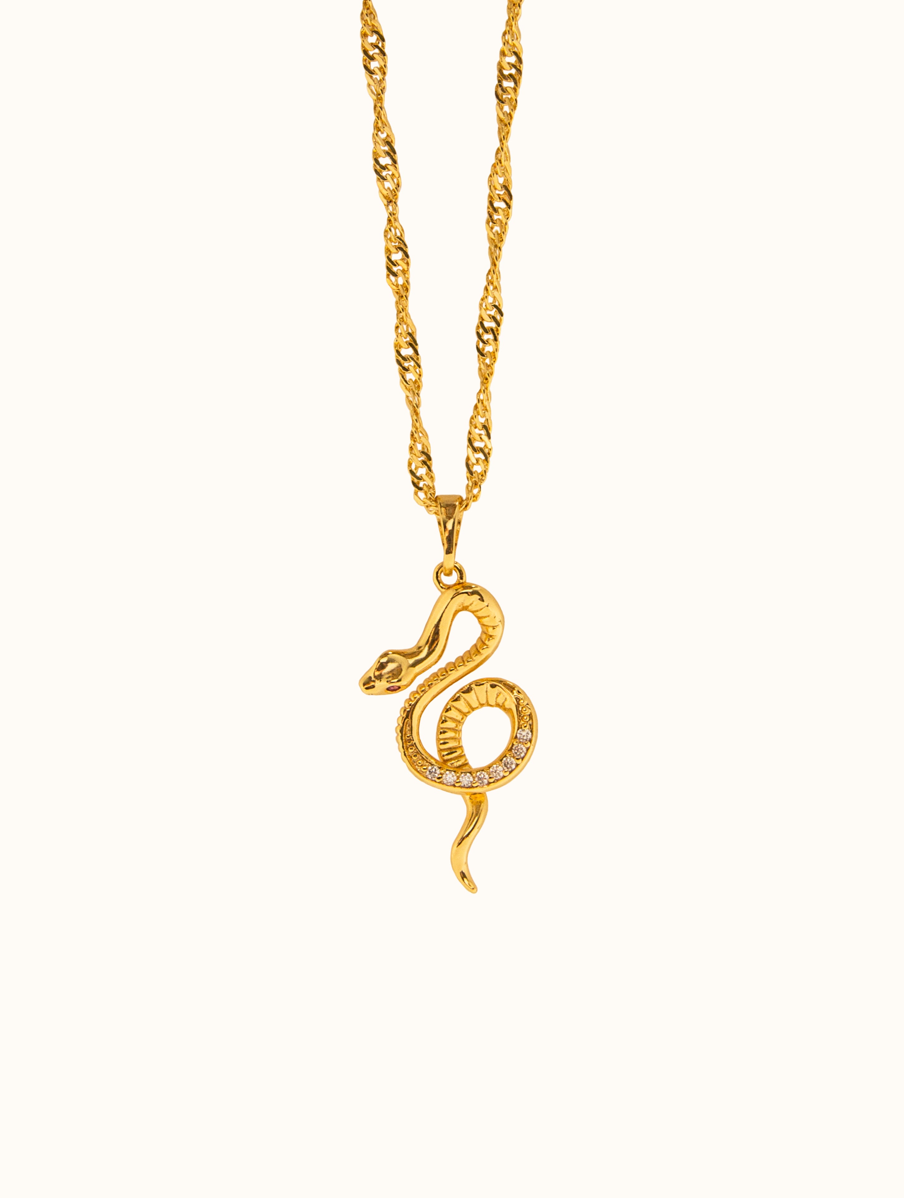 18K Gold Filled Snake Necklace