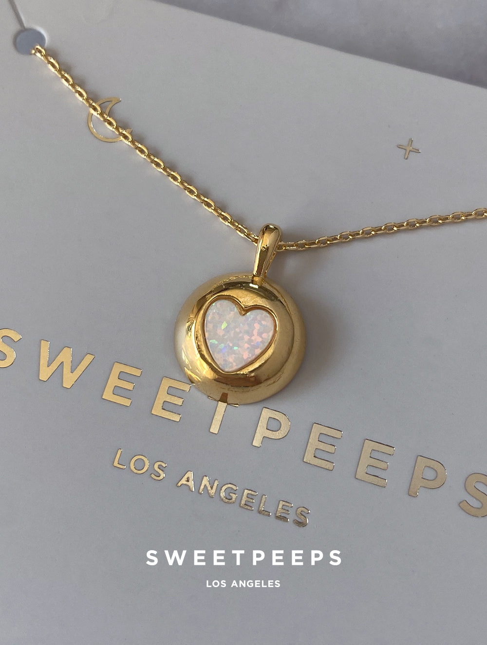 Speckle Opal Heart Necklace