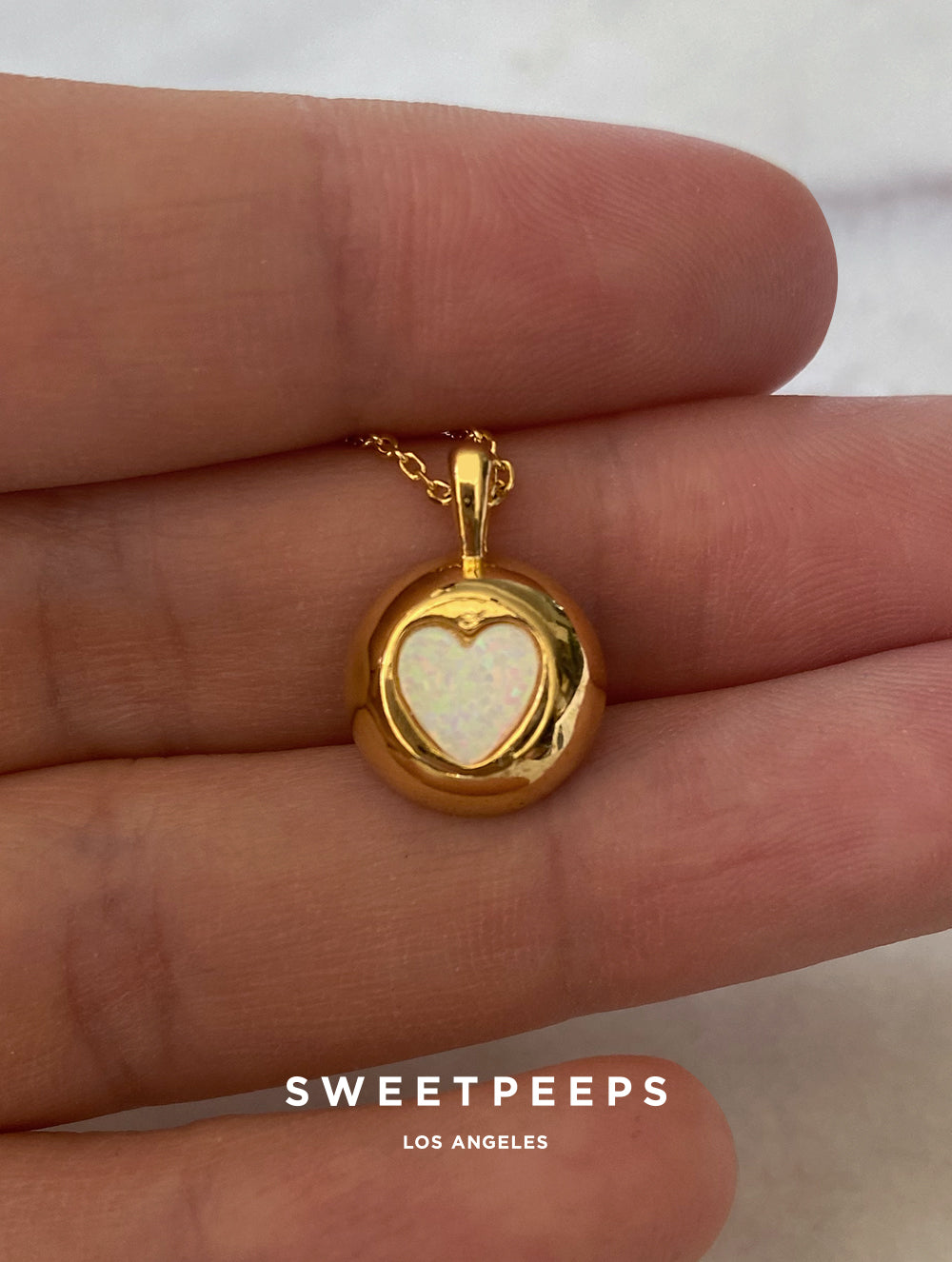 Speckle Opal Heart Necklace