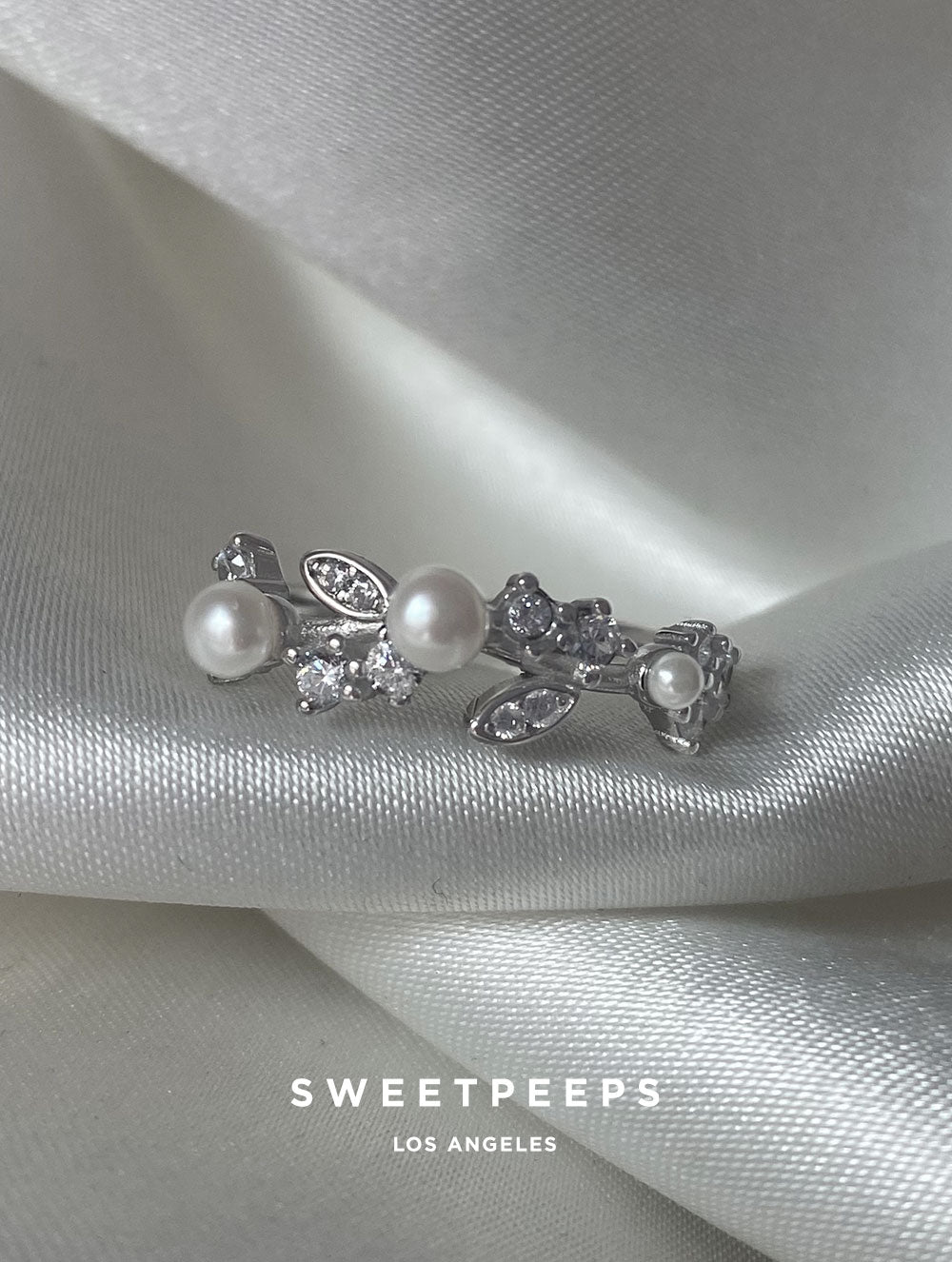 Sterling Silver Pearl Encrusted Ring