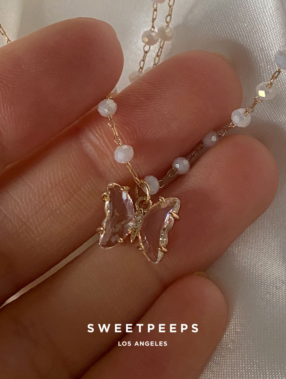 Penelope Pearl Butterfly Necklace