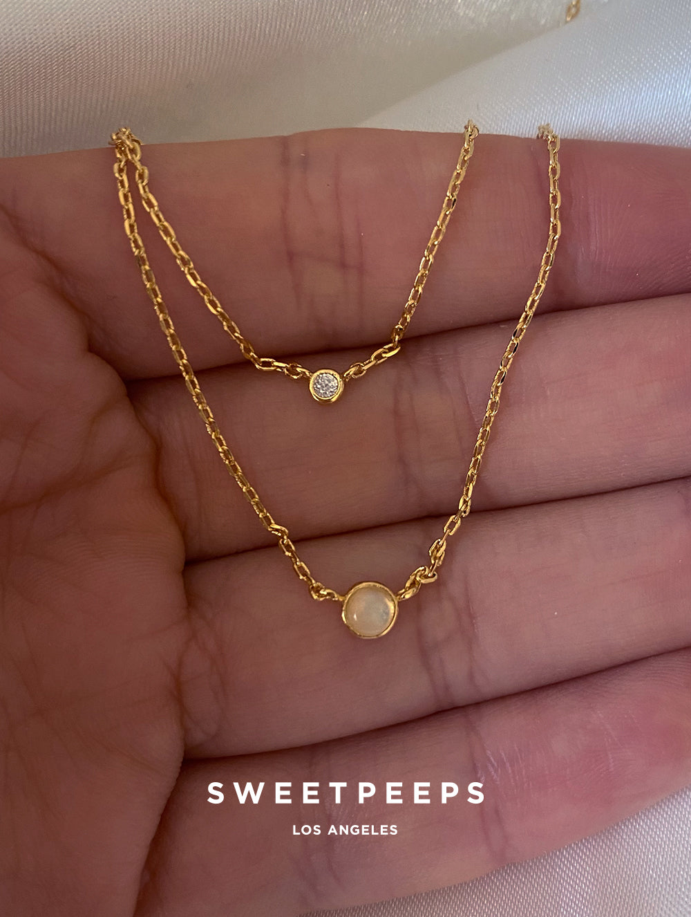 Trinity Everyday Double Necklace (18K Gold Dipped)