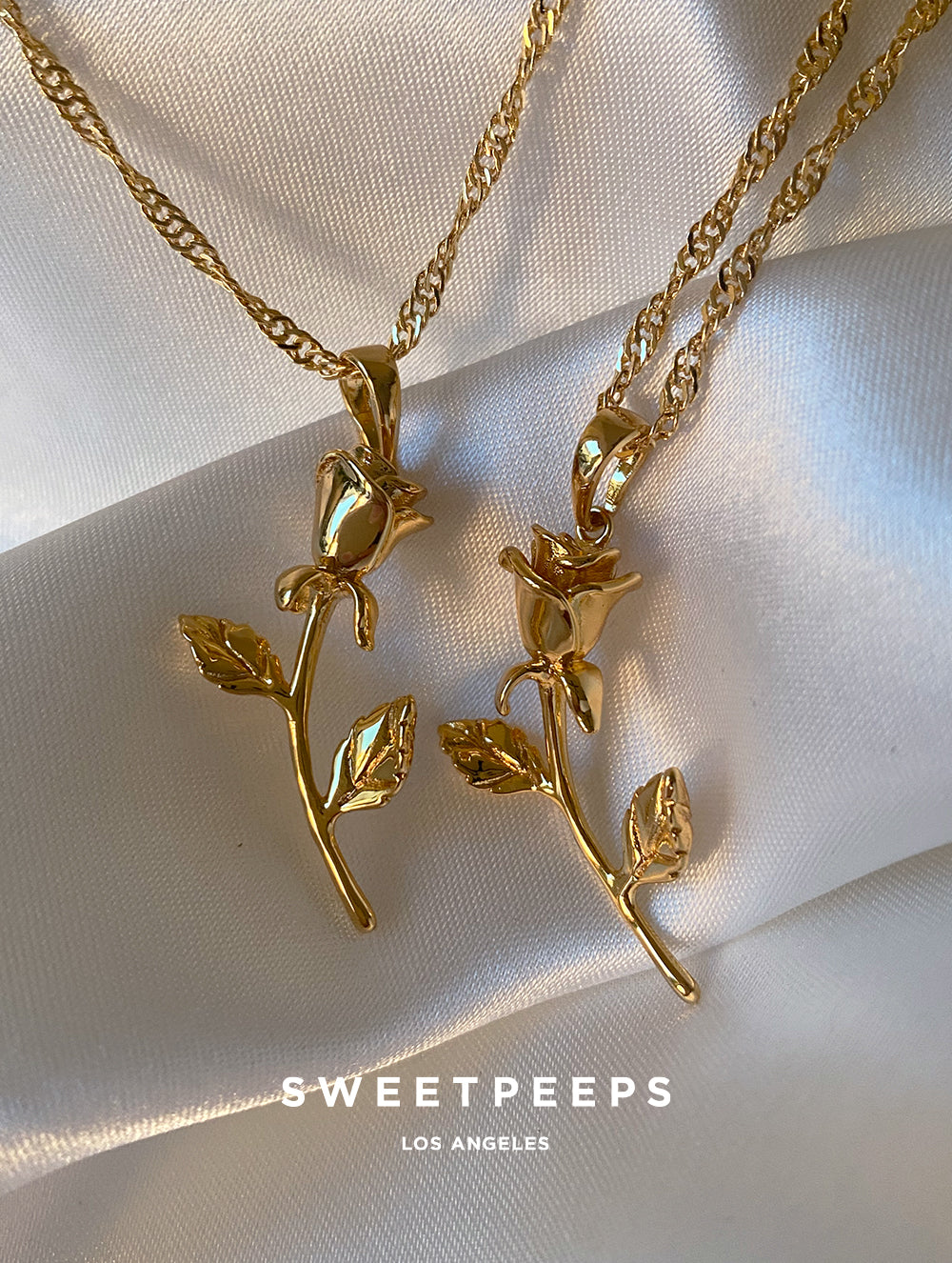 24K Rose Stem Necklace
