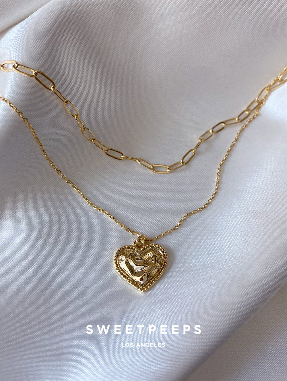 Chain & Heart Necklace (2CEF)