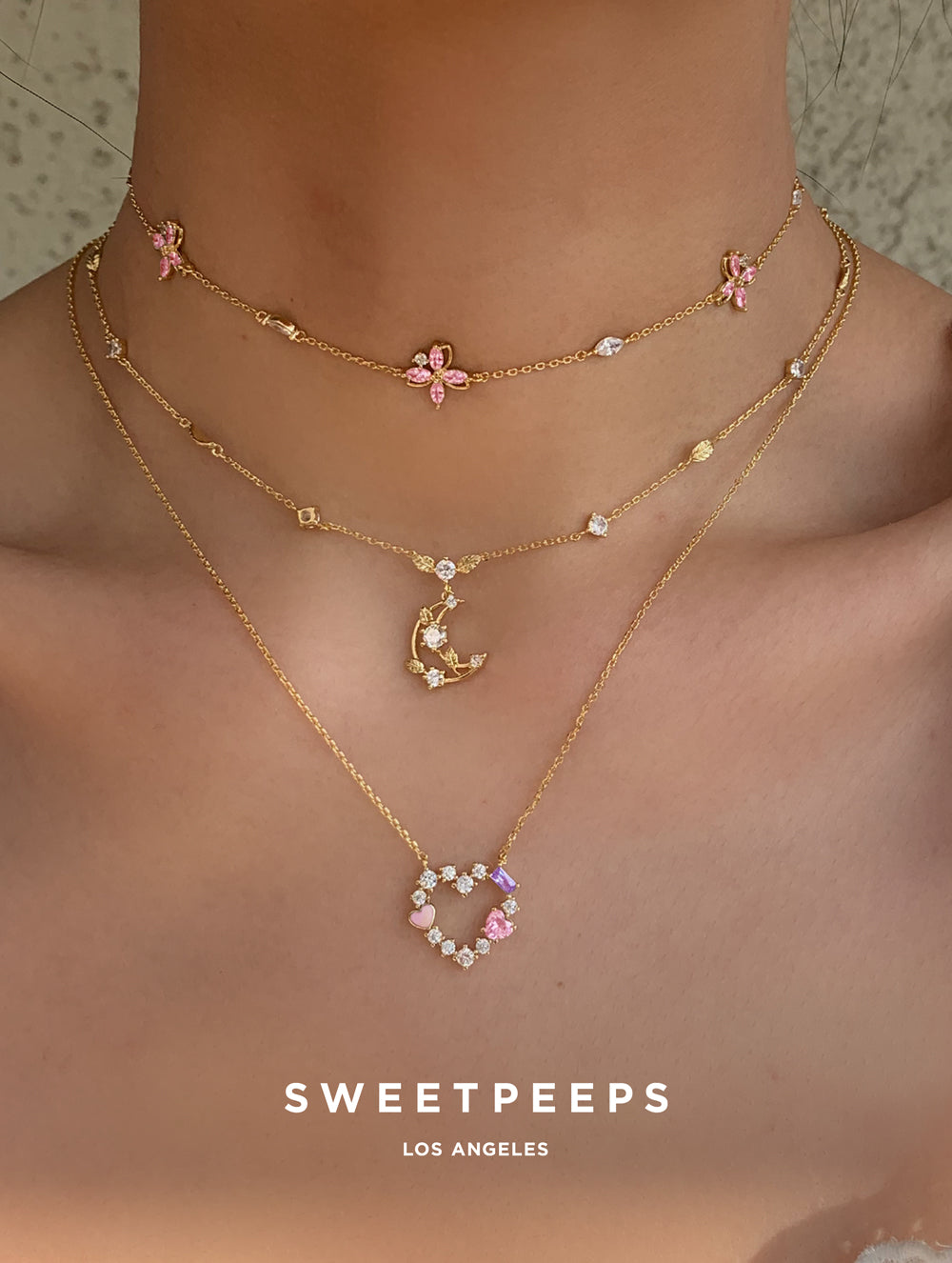 Crescent Jewel Leaf Choker