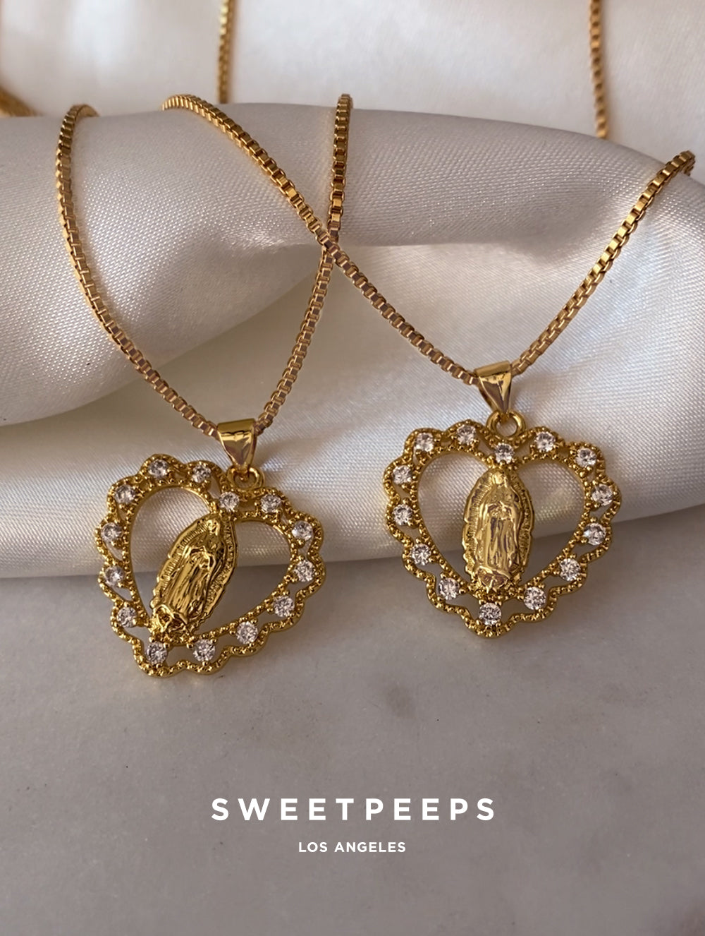 Vintage Heart Saint Mary Necklace