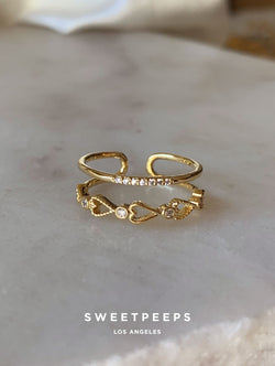Audrey Hearts Double Band Ring