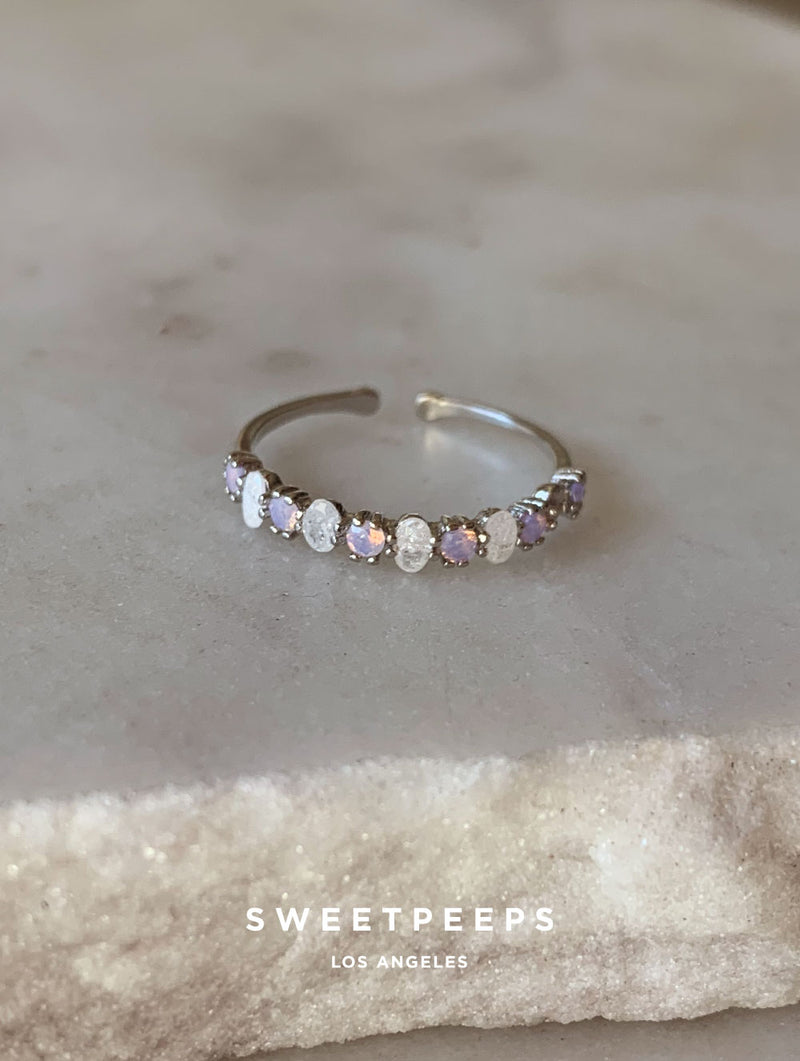 Silver Charlene Dainty Opal Ring