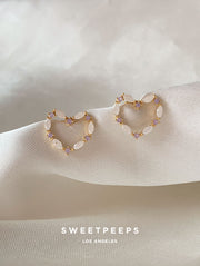 Velvet Crystal Heart Studs