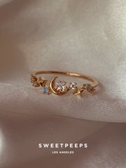 Peyton Blue Crescent Ring