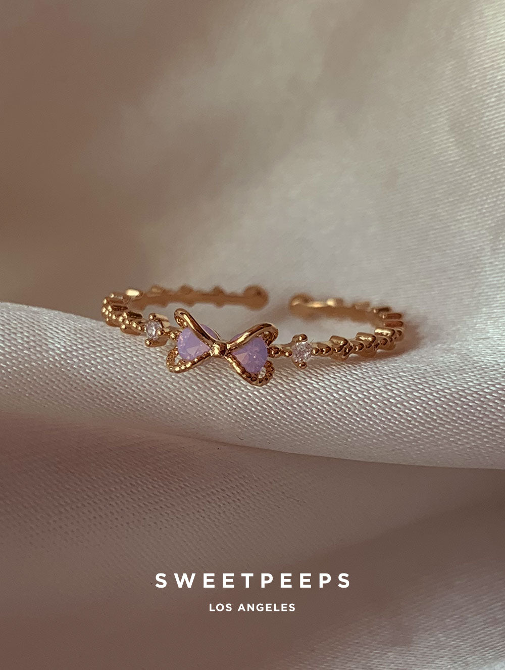 Nina Purple Bow Ring